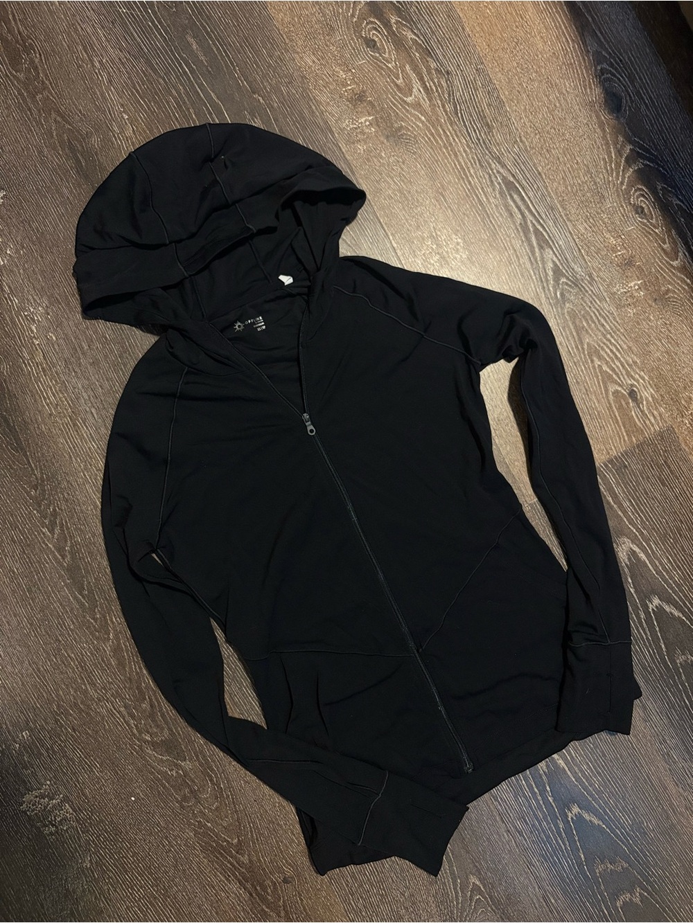 aerie Black Full-Zip Hooded Jacket